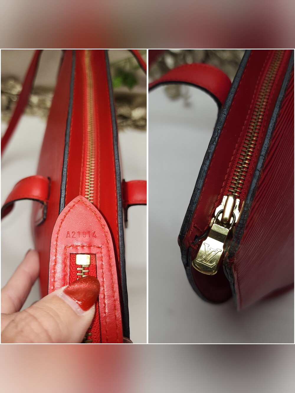 Authentic Louis Vuitton Epi Saint Jacques Castillan Red W/ Dust Bag - Picture 17 of 17